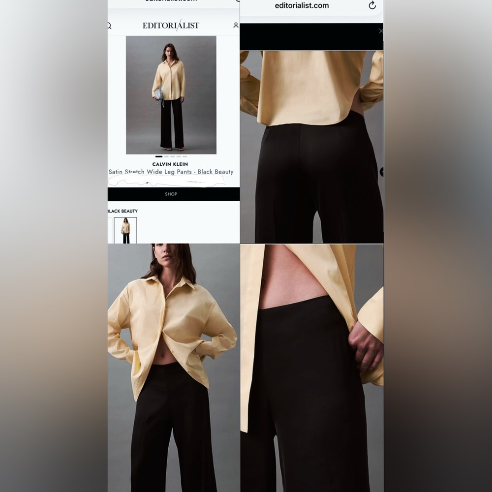 Satin high waist Wide Leg pull on Pants - Picture 12 of 12